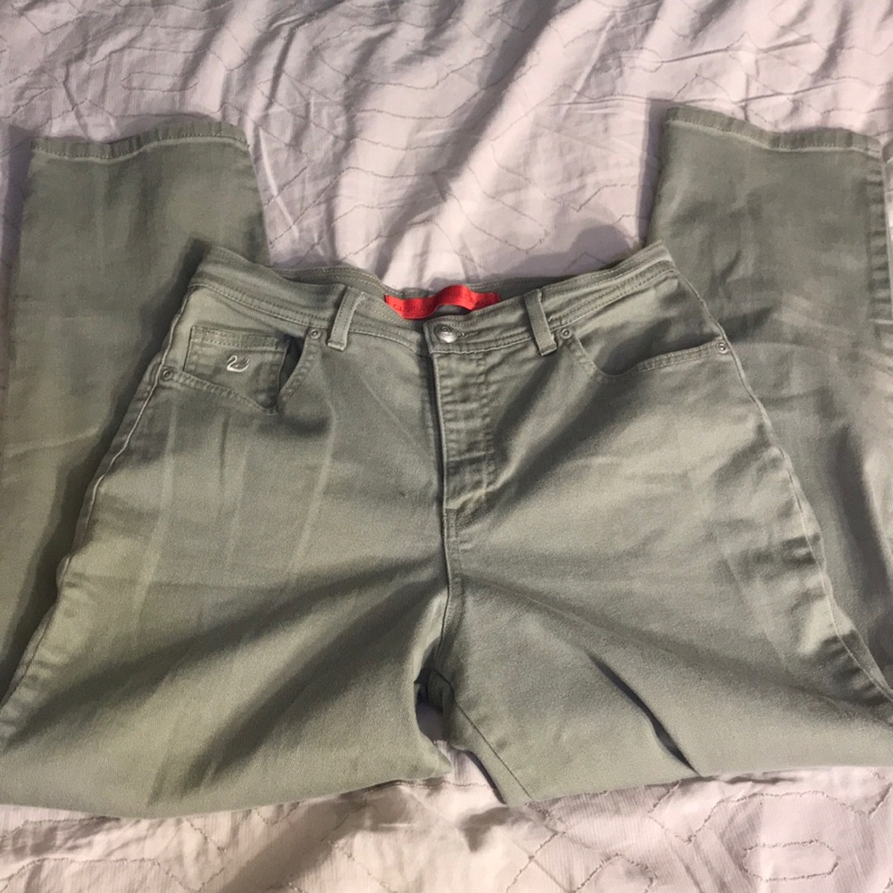 Olive green jeans